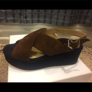 Theory BJANCA  Criss Cross Suede Sandals